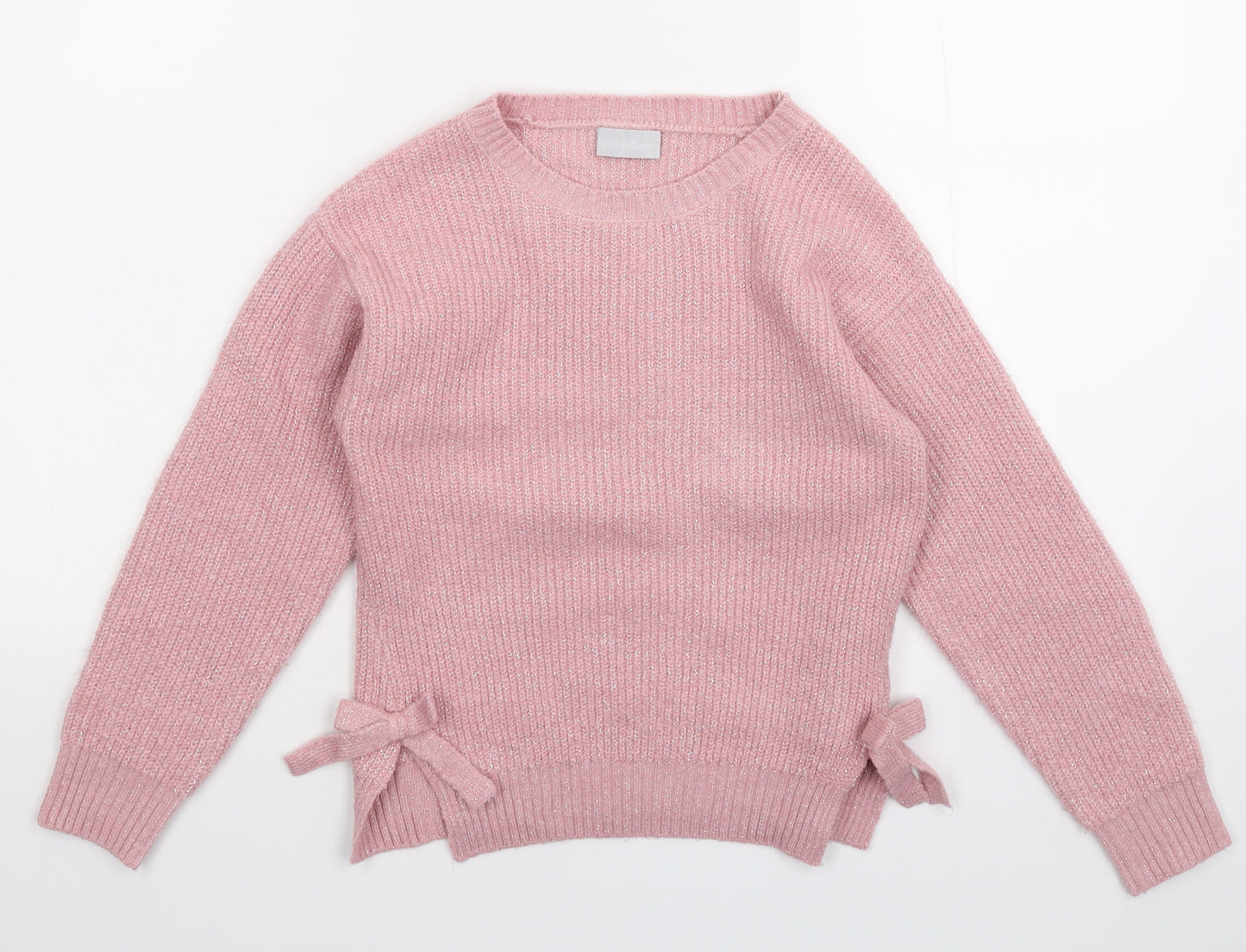 Matalan Girls Pink  Knit Pullover Jumper Size 9 Years