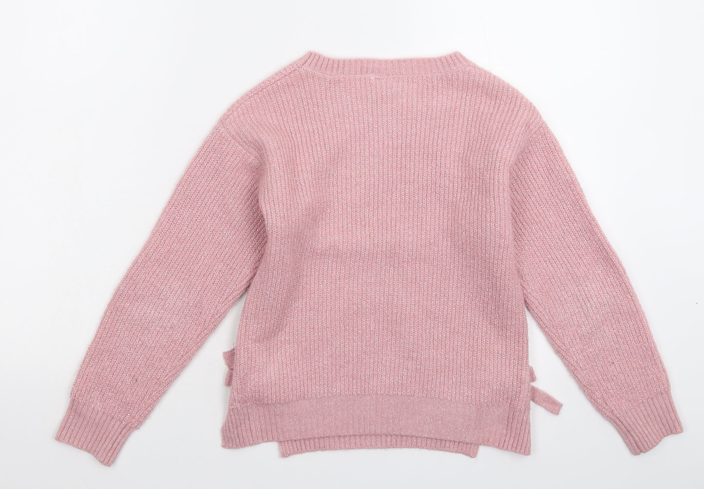 Matalan Girls Pink  Knit Pullover Jumper Size 9 Years