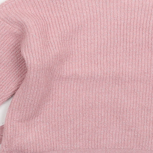 Matalan Girls Pink  Knit Pullover Jumper Size 9 Years