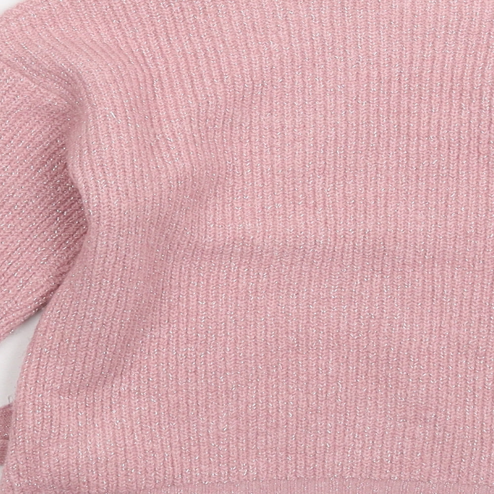 Matalan Girls Pink  Knit Pullover Jumper Size 9 Years