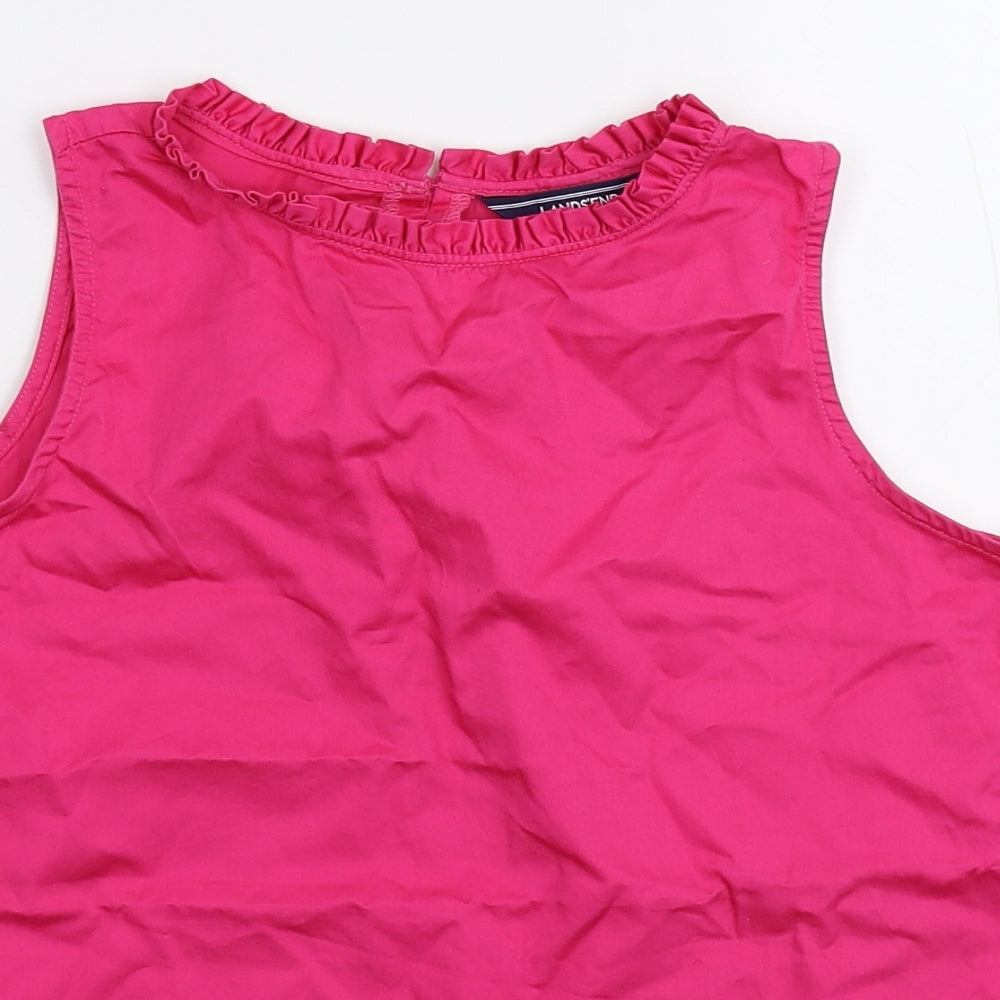 Lands' End Girls Pink   Basic T-Shirt Size 11-12 Years