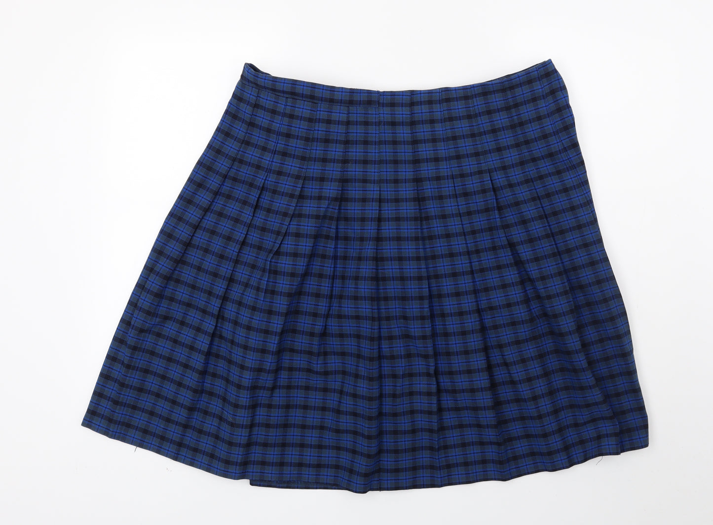 Trutex Womens Blue Check  Mini Skirt Size 38