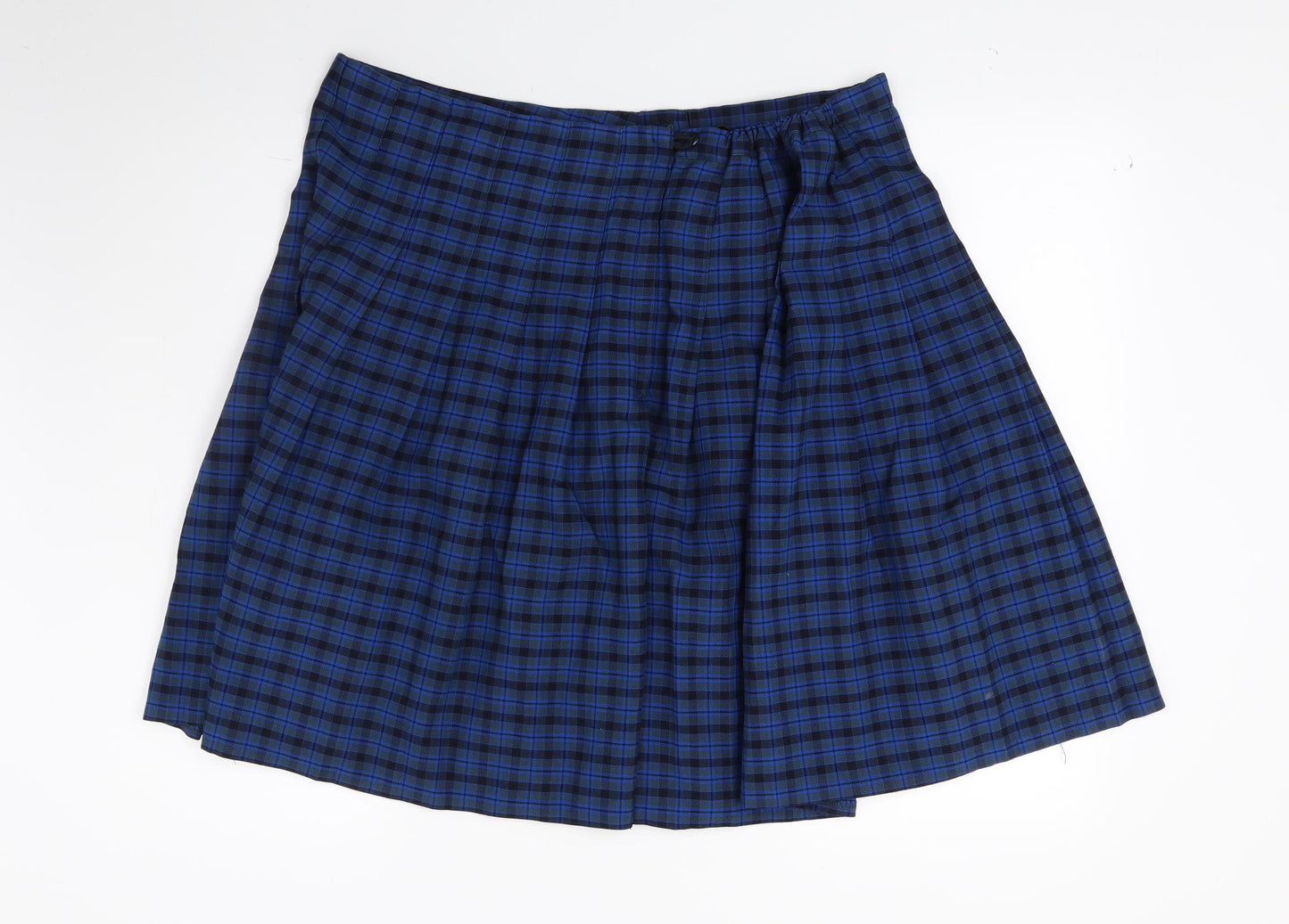 Trutex Womens Blue Check  Mini Skirt Size 38