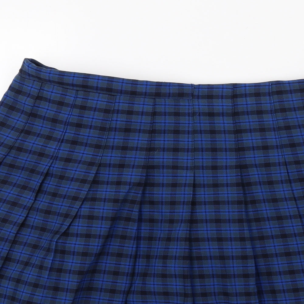 Trutex Womens Blue Check  Mini Skirt Size 38