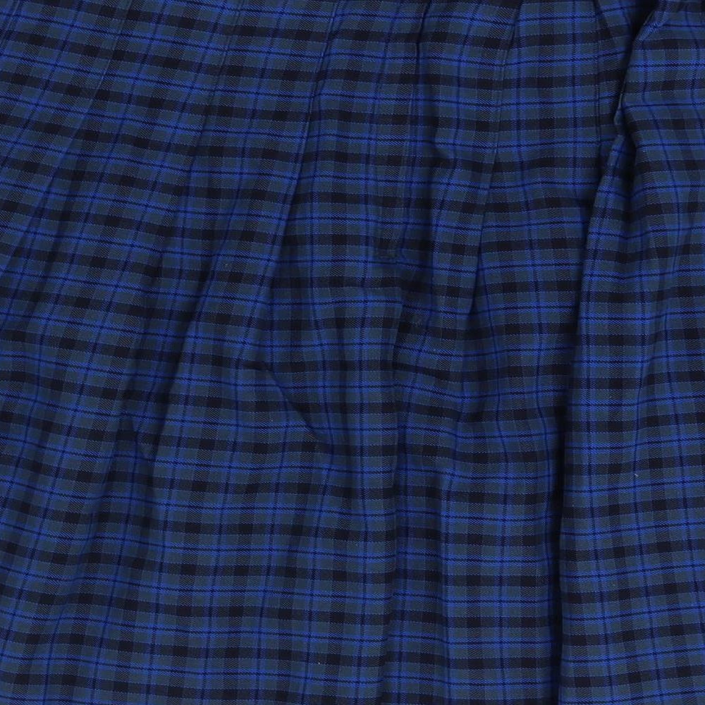 Trutex Womens Blue Check  Mini Skirt Size 38