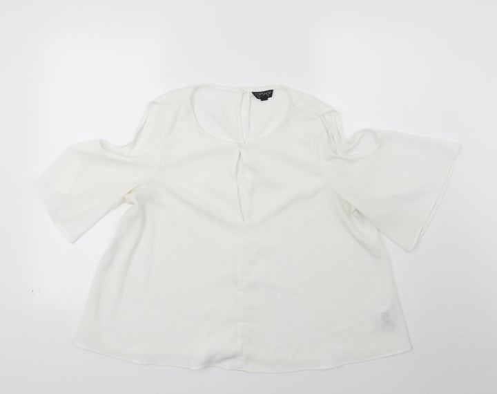 Topshop Womens White   Basic Blouse Size 12