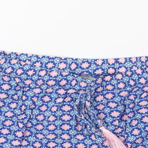 Primark Womens Blue Floral  Hot Pants Shorts Size 4 - Lounge Wear