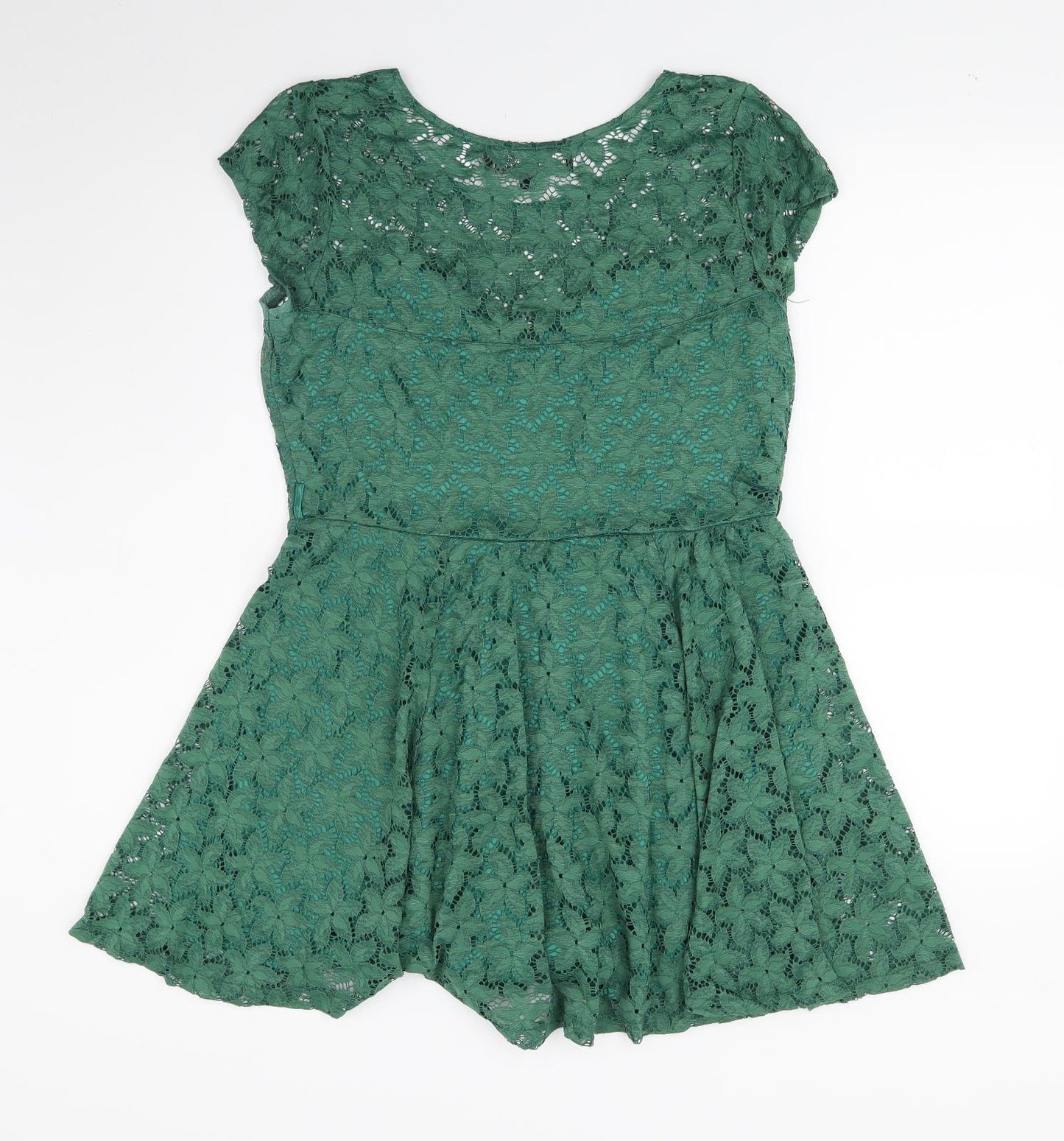 Mela Loves London Womens Green Floral  A-Line  Size 12