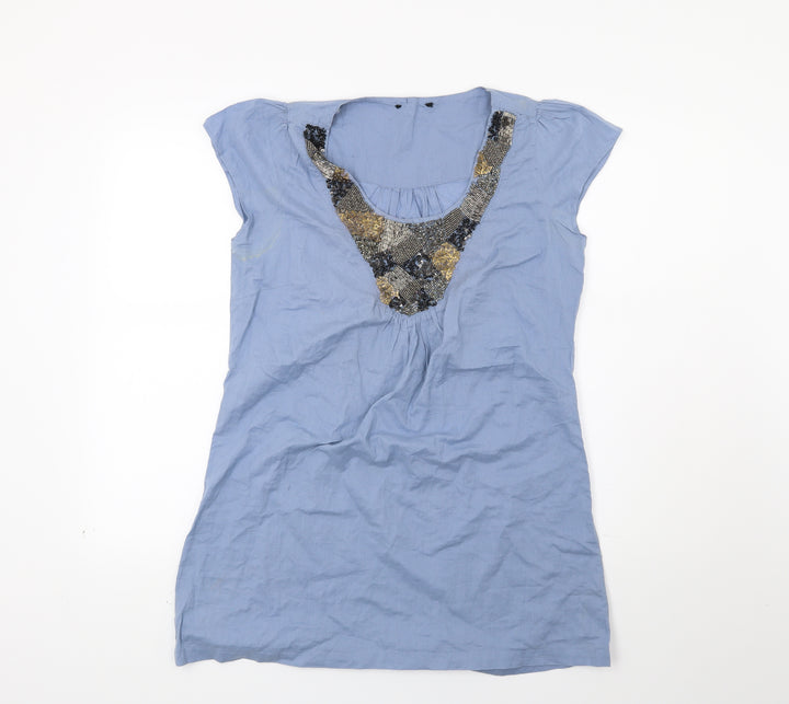 M&Co Womens Blue  Rayon A-Line  Size 10