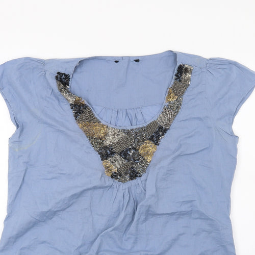 M&Co Womens Blue  Rayon A-Line  Size 10