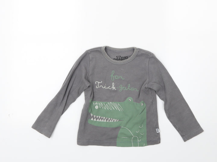 Trick nick Boys Grey   Pullover Sweatshirt Size 4 Years  - Crocodile
