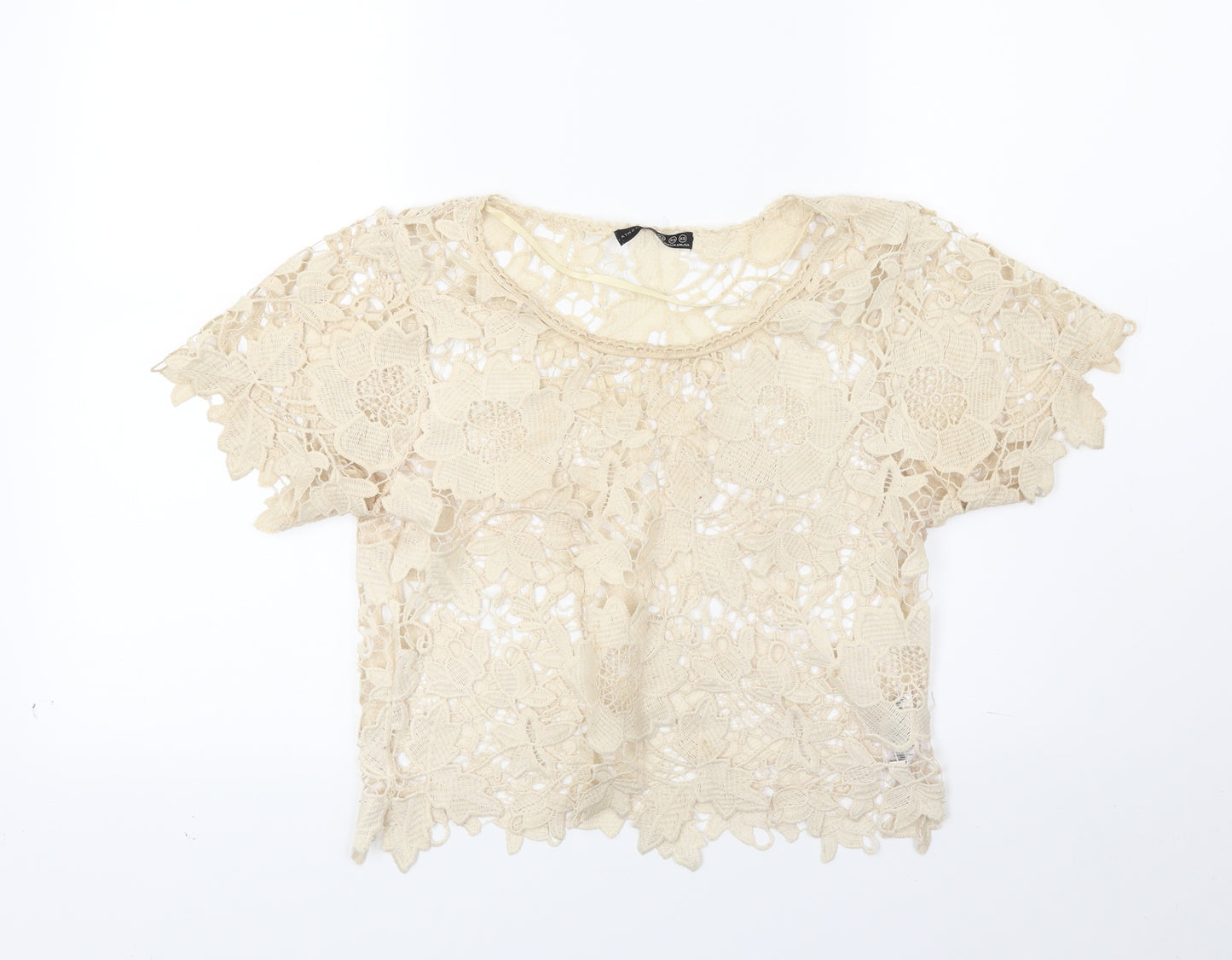 Primark Womens Beige Floral  Basic T-Shirt Size XS