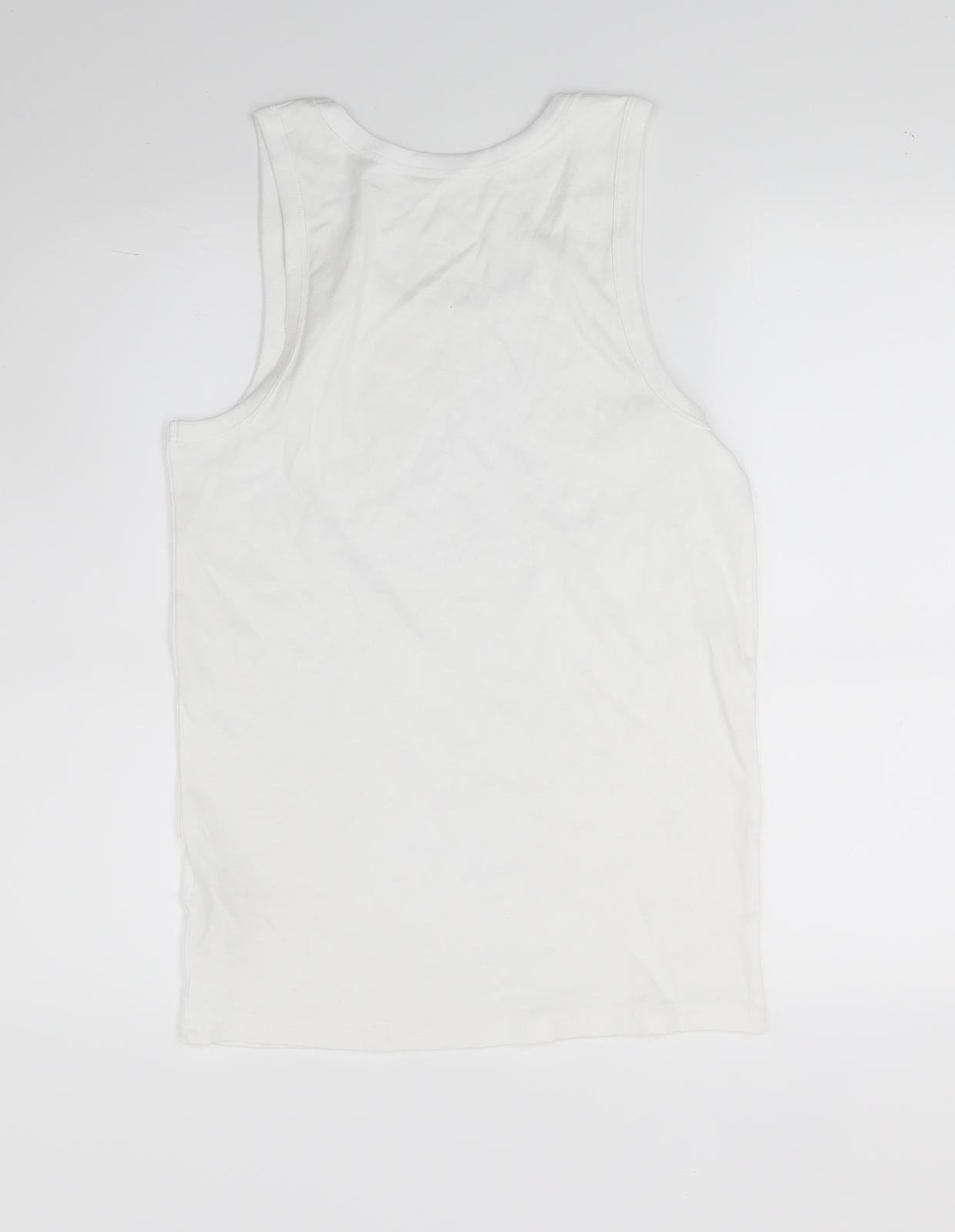 Debenhams Mens White    T-Shirt Size S  - Vest Top