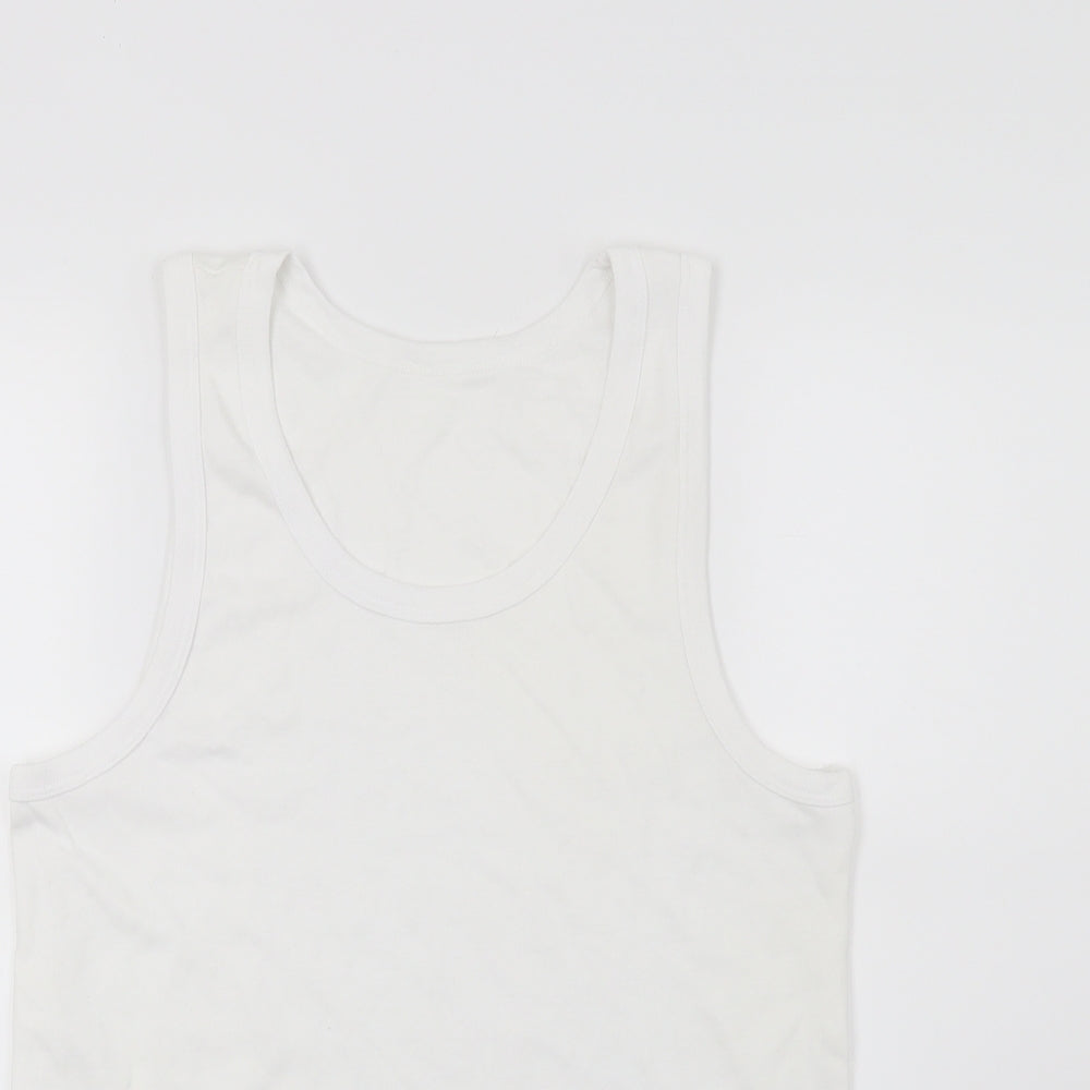 Debenhams Mens White    T-Shirt Size S  - Vest Top