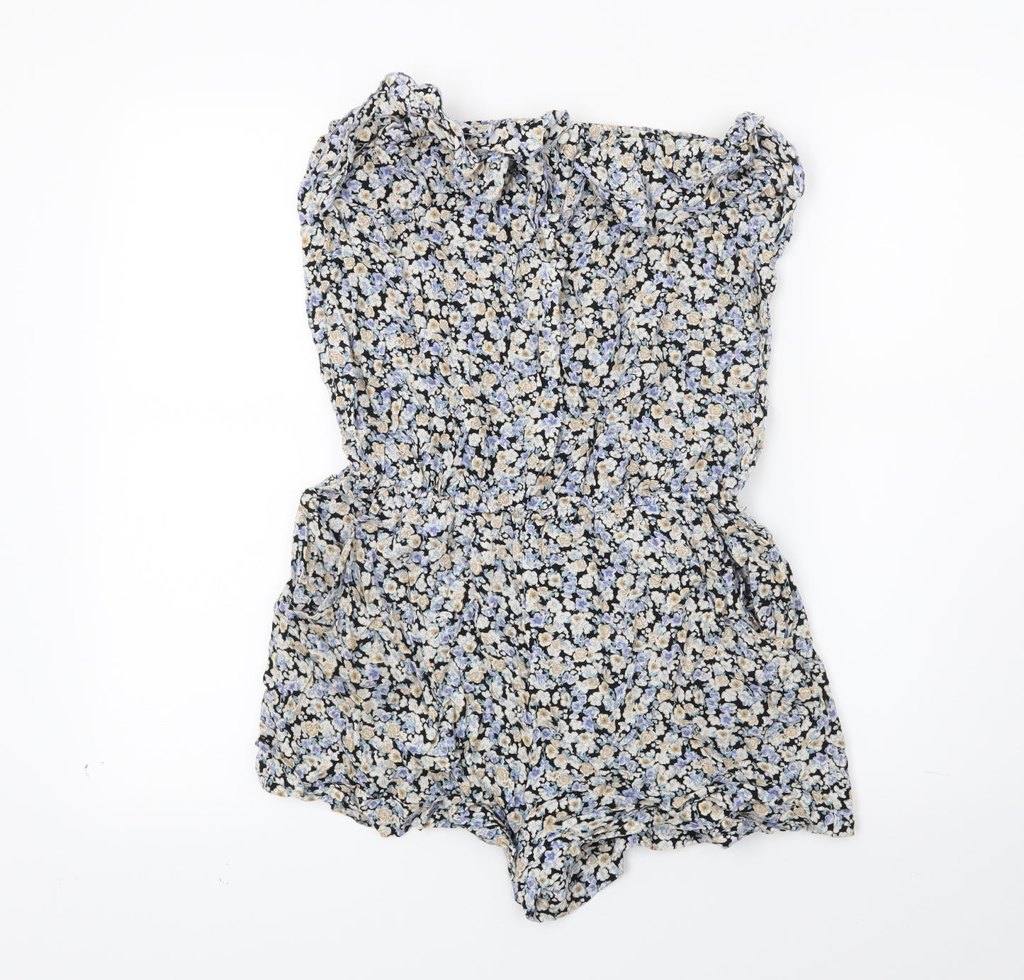 F&F Womens Blue Floral  Shorts One-Piece Size 10