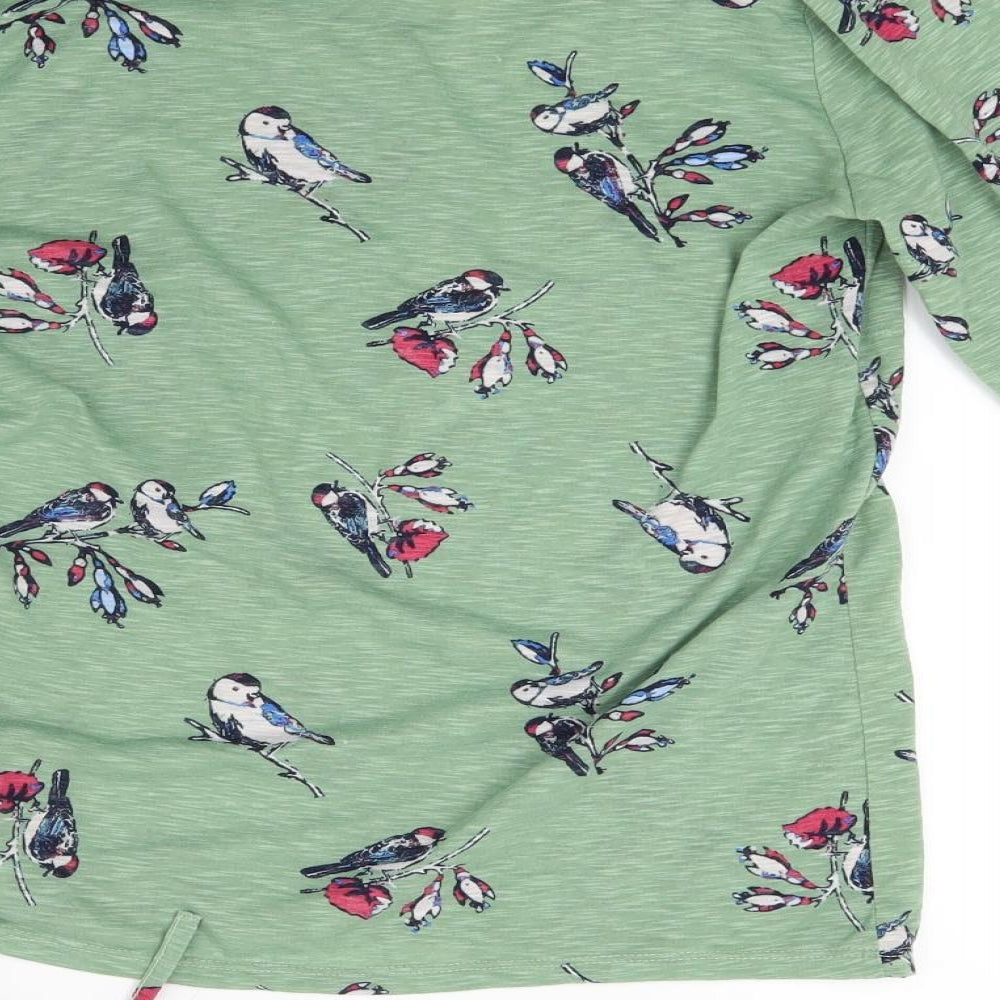 Peruna Womens Green Floral  Pullover Sweatshirt Size 12