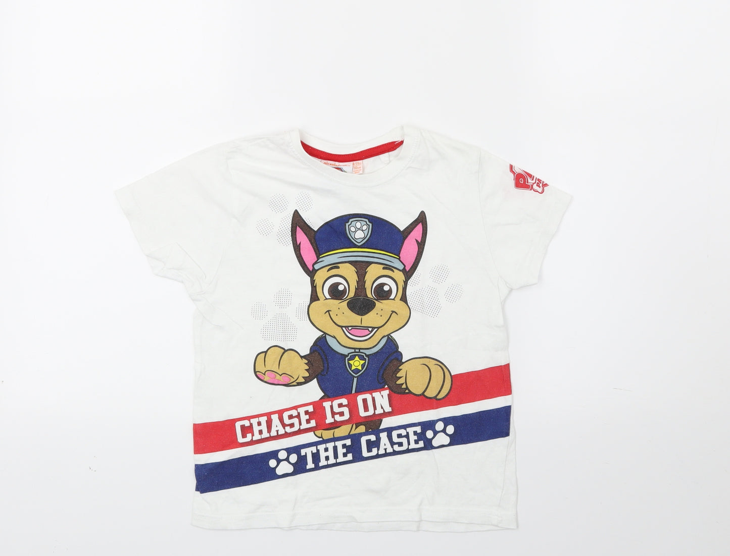 Paw Patrol Boys White   Basic T-Shirt Size 5-6 Years  - PAW PATROL