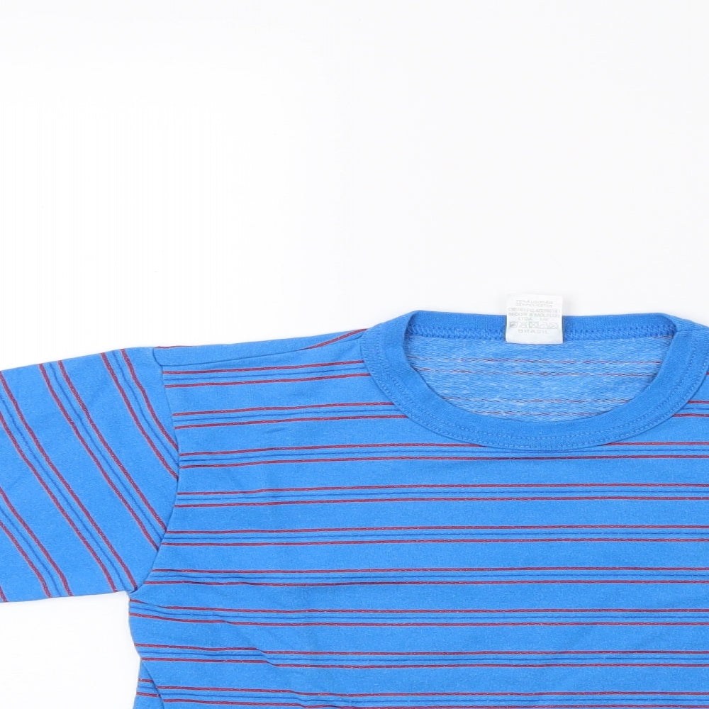 Luan Boys Blue Striped Jersey Pullover Sweatshirt Size 8 Years