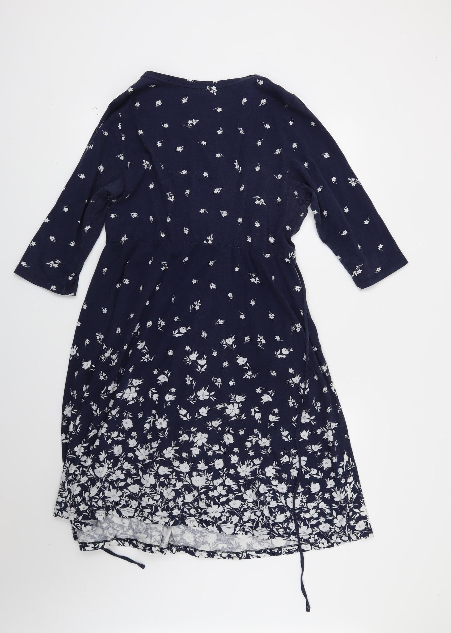 M&Co Womens Blue Floral  A-Line  Size 14