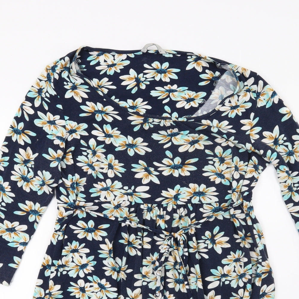 TU Womens Blue Floral  A-Line  Size 14