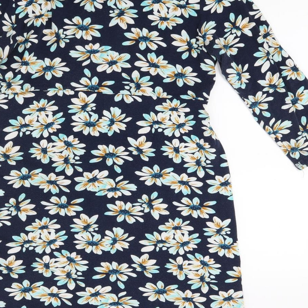 TU Womens Blue Floral  A-Line  Size 14