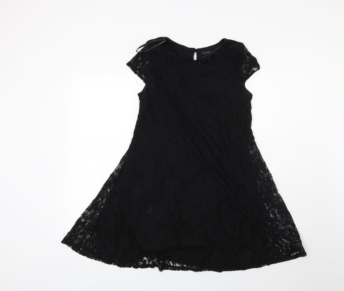Atmosphere Womens Black Floral  A-Line  Size 8