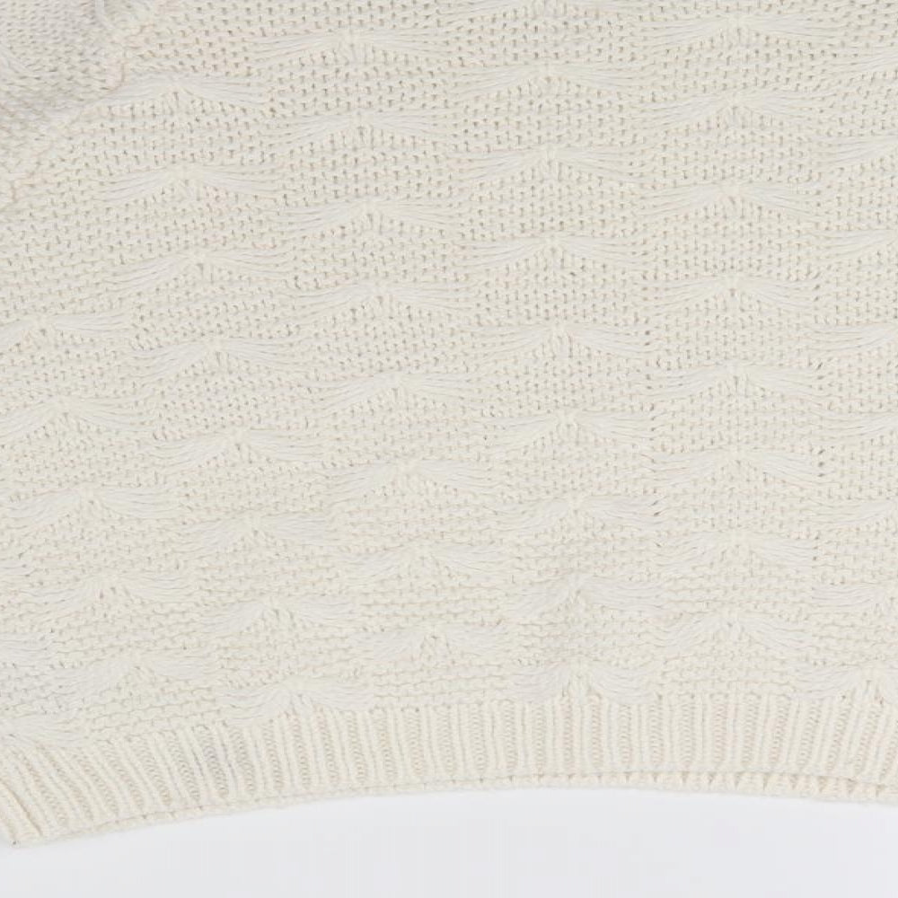 New Look Womens White  Knit Pullover Jumper Size 10