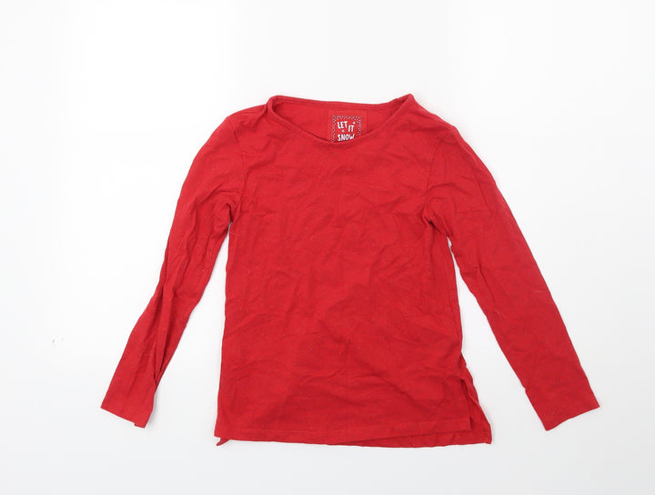 TU Girls Red Basic T-Shirt Size 9 Years