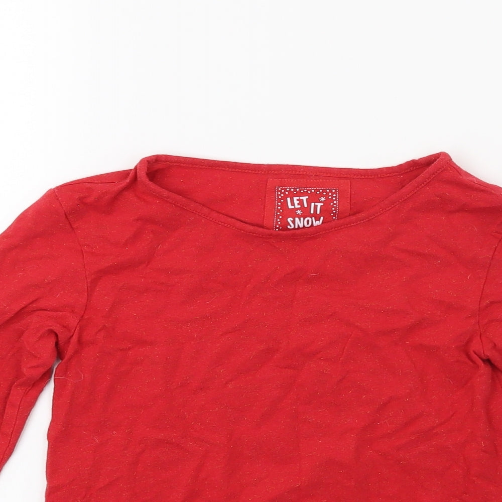 TU Girls Red   Basic T-Shirt Size 9 Years