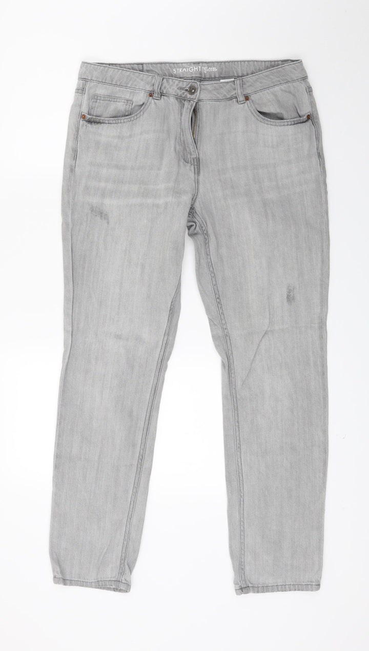 NEXT Womens Grey Denim Straight Jeans Size 10 L27 in