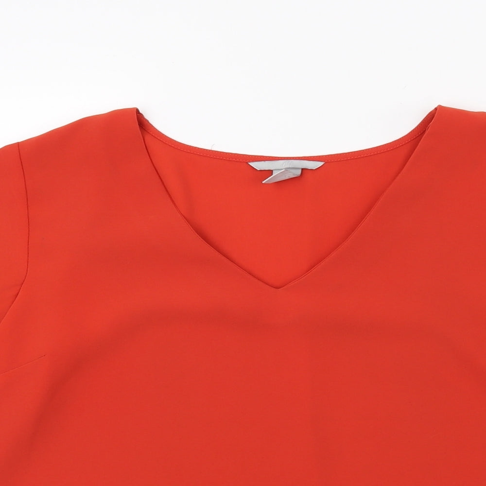 H&M Womens Red   Basic Blouse Size 12