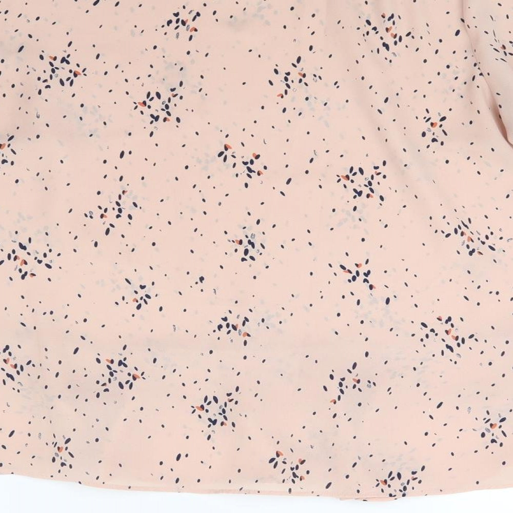 Ana Womens Pink Floral  Basic Blouse Size M