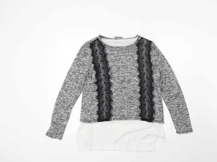 Oasis Womens Grey Knit Pullover Jumper Size S