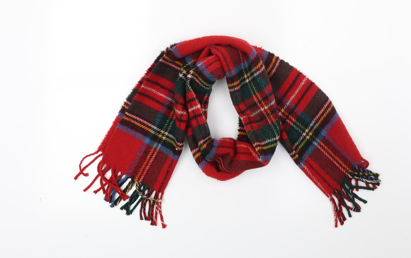 Preworn Unisex Red Check   Scarf