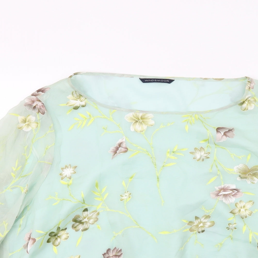 Windsmoor Womens Green Floral  Basic Blouse Size 18