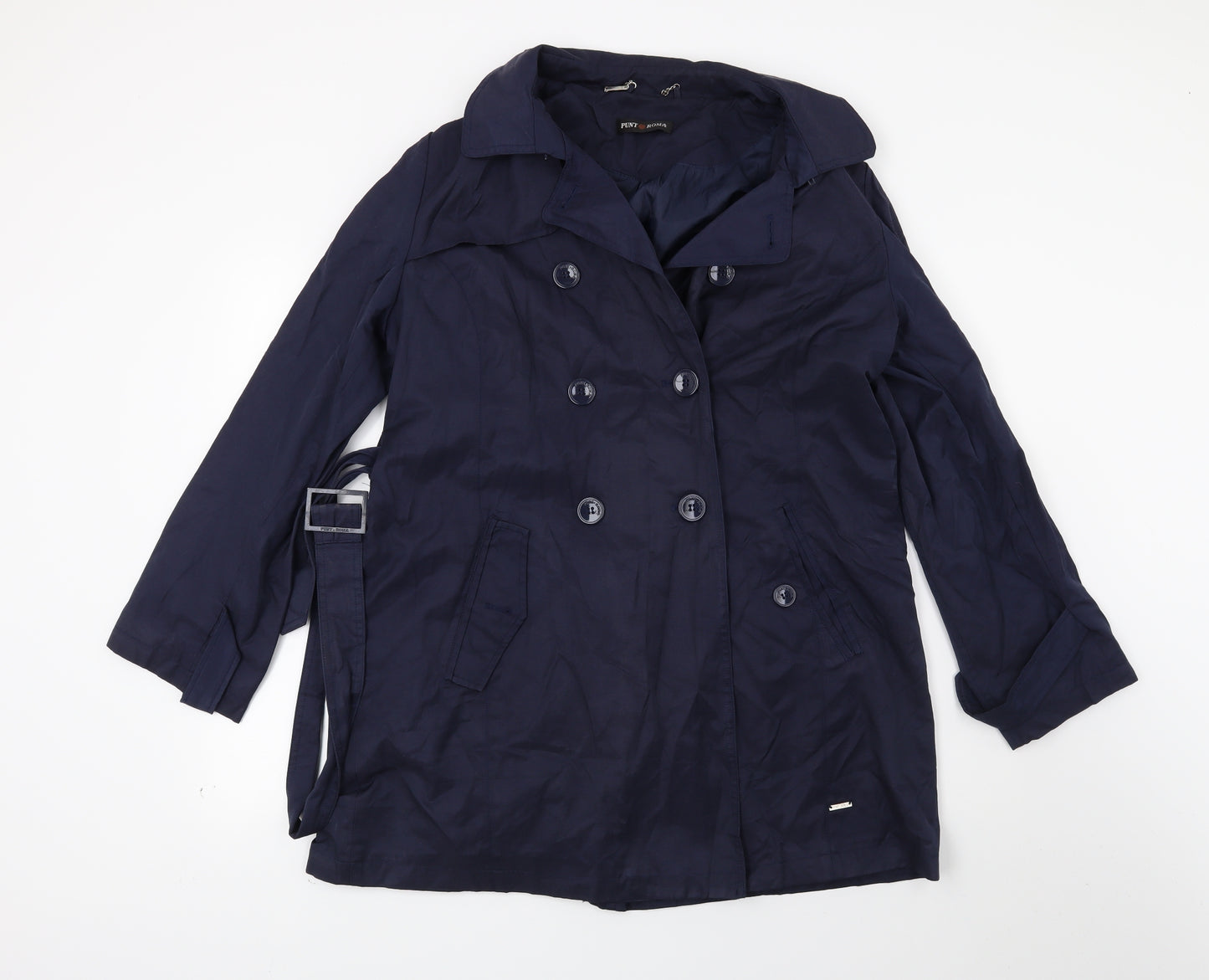 Punt Roma Womens Blue   Overcoat Coat Size 14