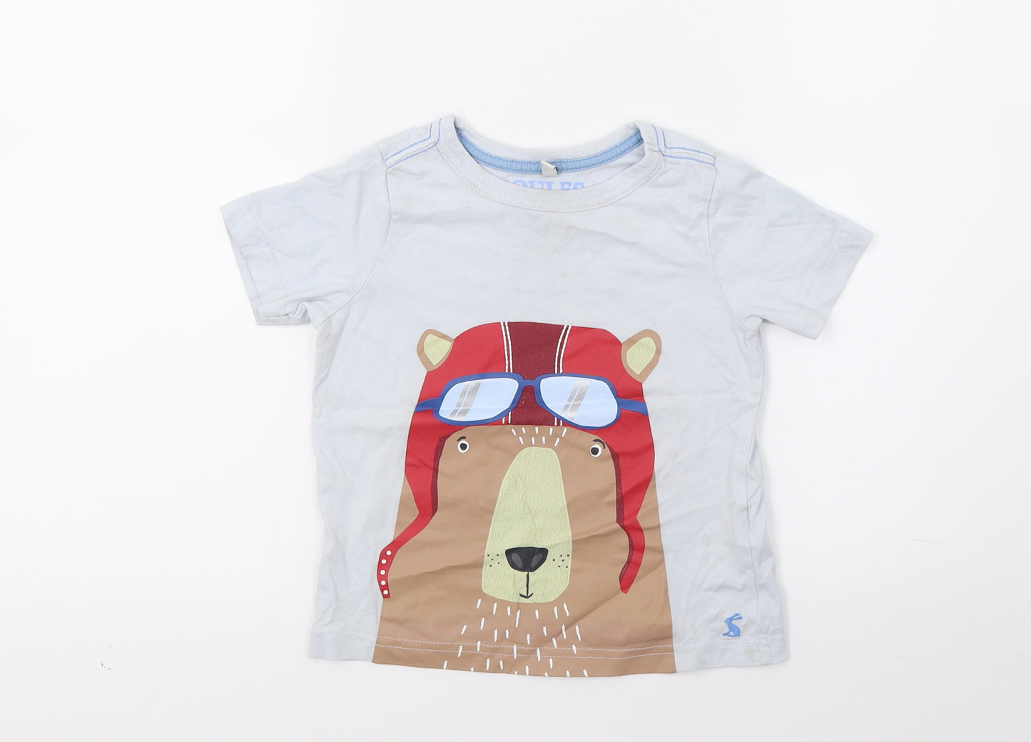 Joules Boys Blue   Basic T-Shirt Size 3 Years  - Bear Print