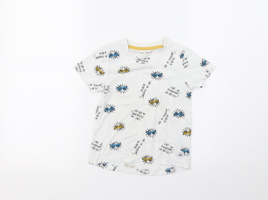 Front view of Nutmeg boys’ white basic t-shirt, size 2-3, years - sunglasses