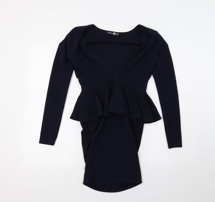 Boohoo Womens Blue A-Line Size 10