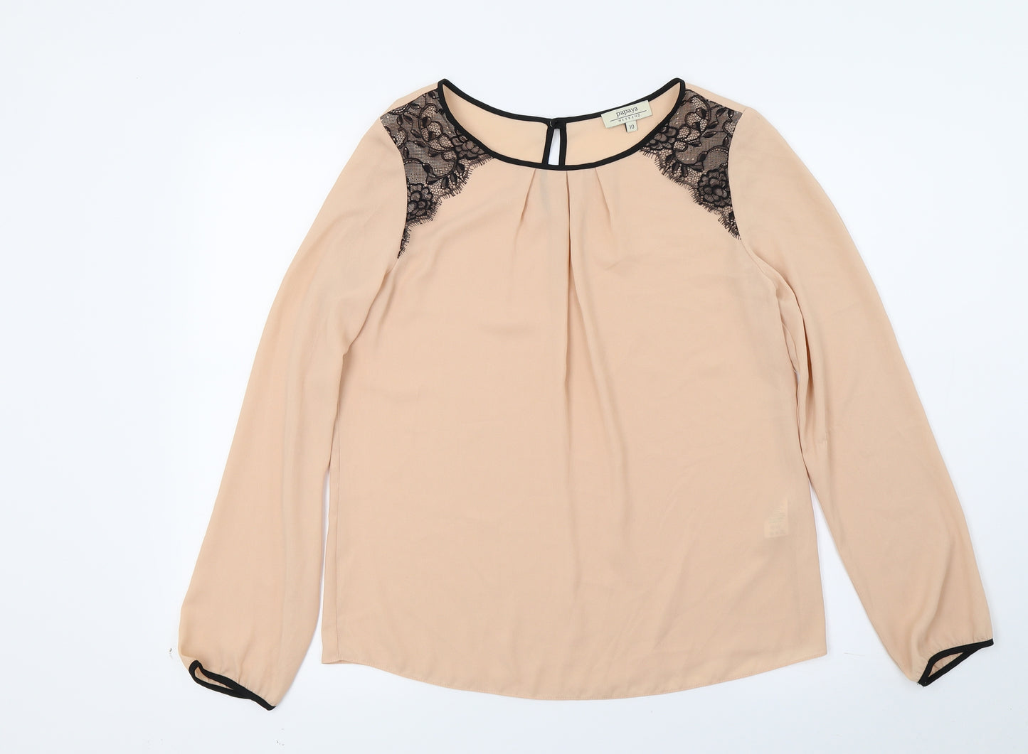Papaya Womens Beige   Basic Blouse Size 10