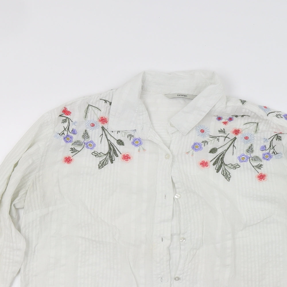 George Womens White   Basic Blouse Size 12