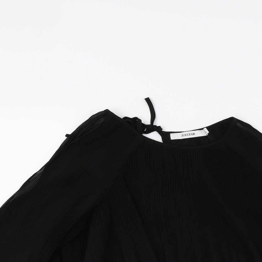 JustFab Womens Black   Tunic Blouse Size M