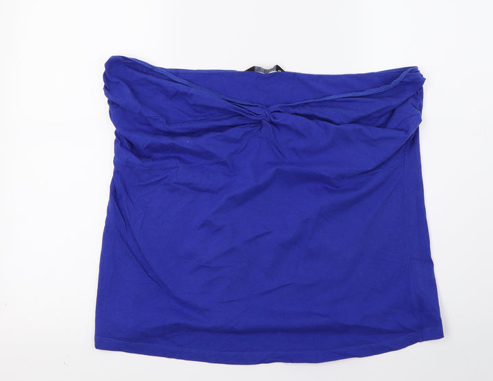 Dorothy Perkins Womens Blue  Jersey Cropped T-Shirt Size 22