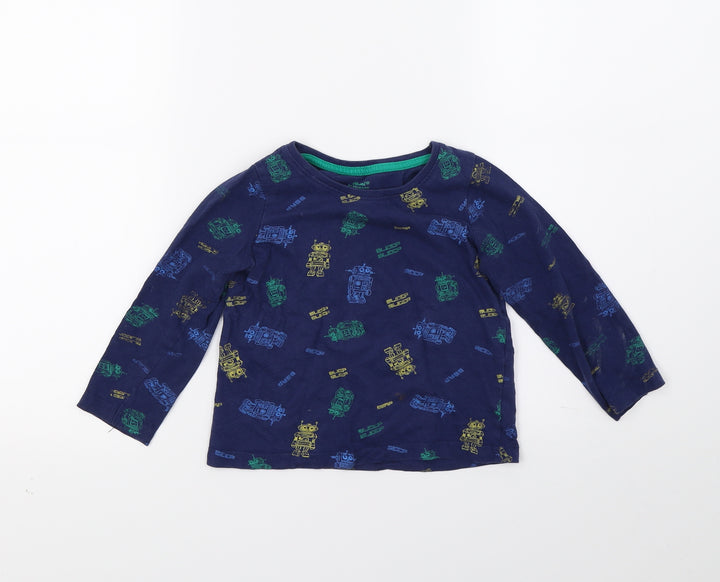 Primark Boys Blue   Pullover Sweatshirt Size 3-4 Years  - Robot Print