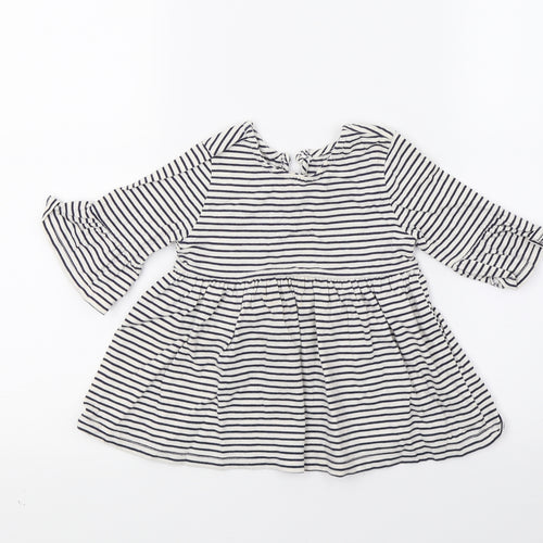 George Girls White Striped  Fit & Flare  Size 12-18 Months
