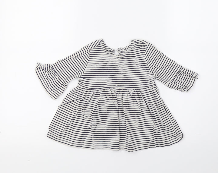 George Girls White Striped  Fit & Flare  Size 12-18 Months