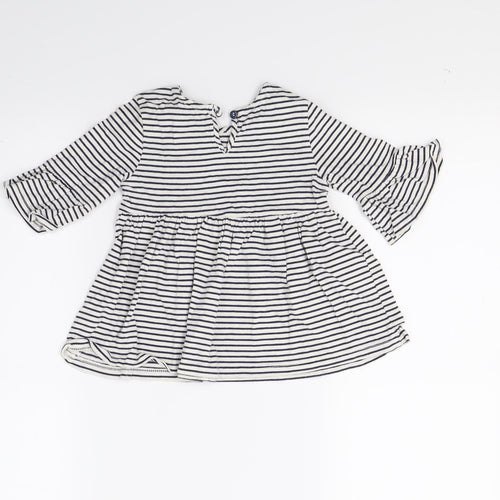 George Girls White Striped  Fit & Flare  Size 12-18 Months