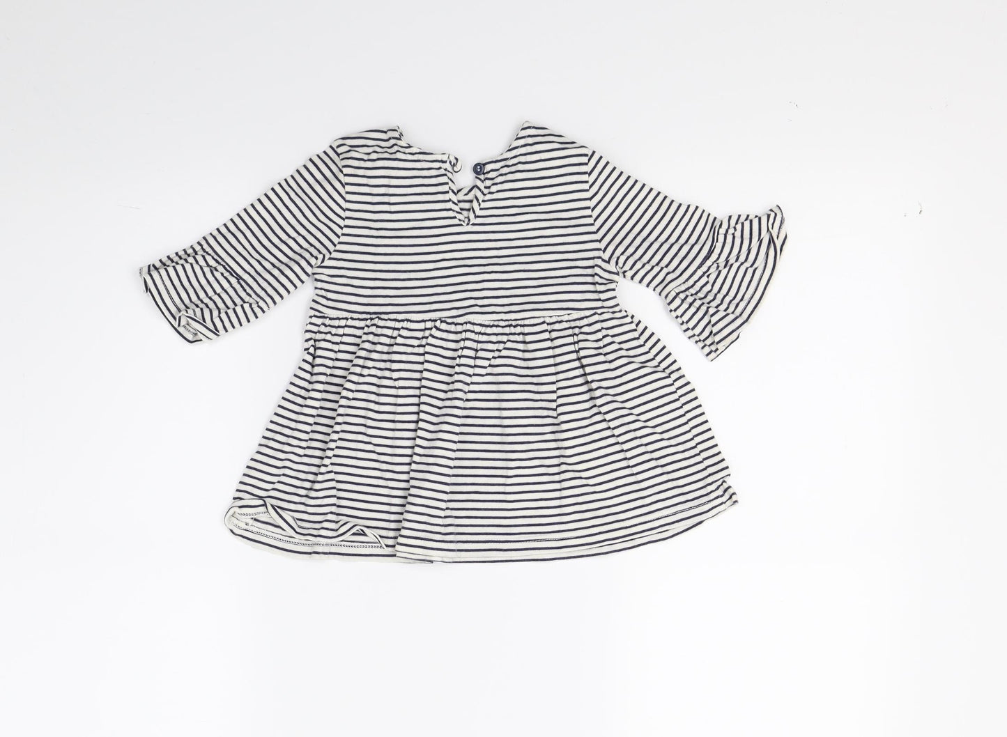 George Girls White Striped  Fit & Flare  Size 12-18 Months