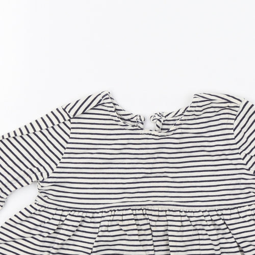 George Girls White Striped  Fit & Flare  Size 12-18 Months