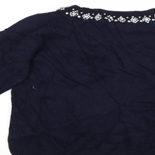 He Loves Me Womens Blue   Pullover Jumper Size 14  - Studded collar